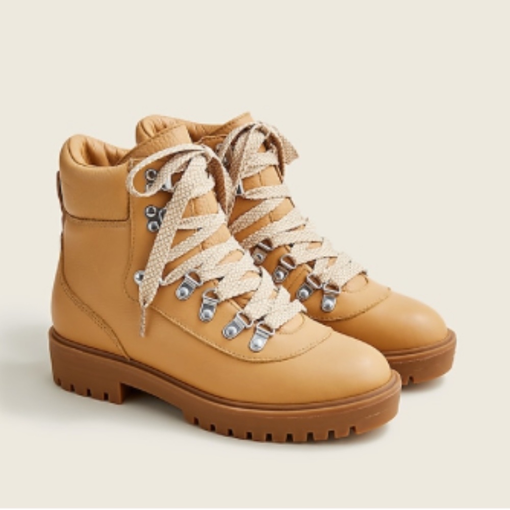J. Crew Lightweight Leather Nordic Boots in Light Caramel